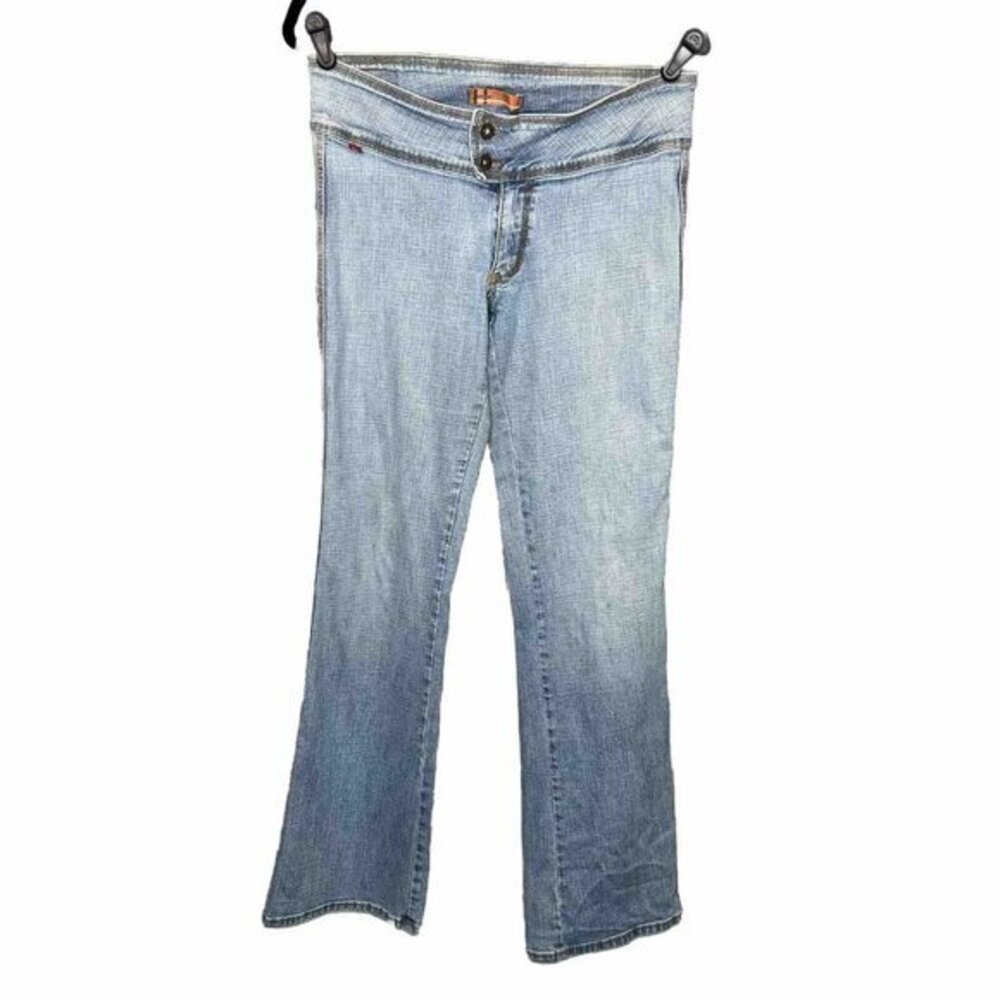 Vintage Y2K Flare Jeans Womens Juniors 13 Hammer Made USA Low Rise 90s
